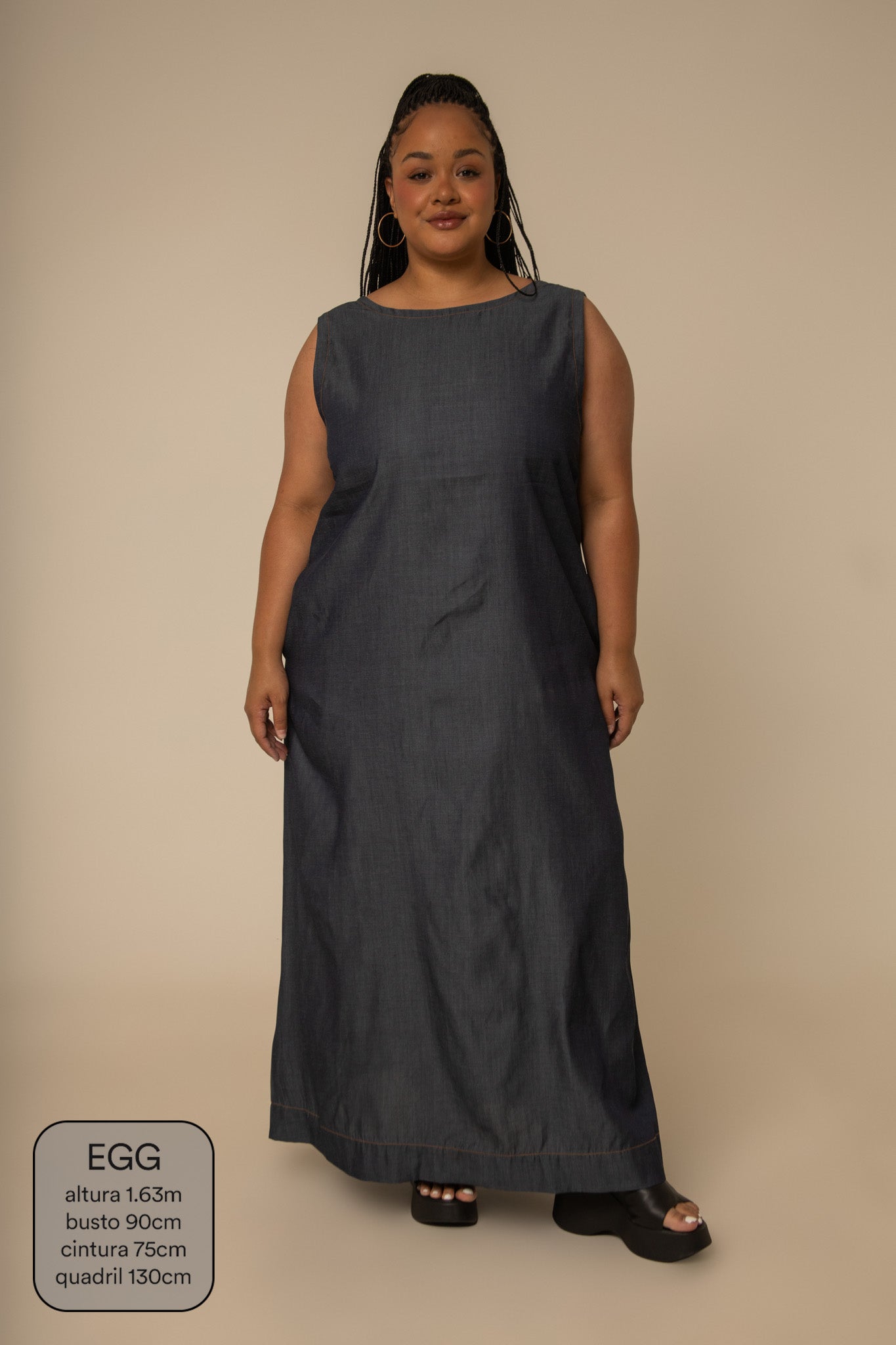 vestido sossego longo jeans