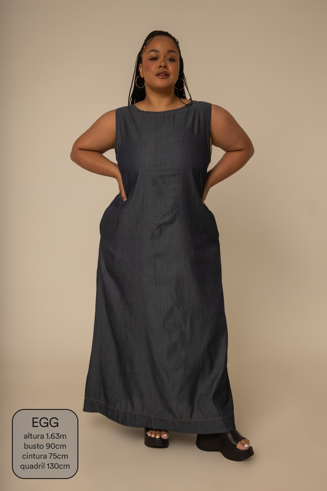 vestido sossego longo jeans