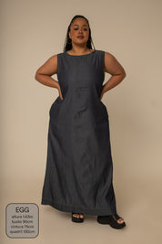 vestido sossego longo jeans