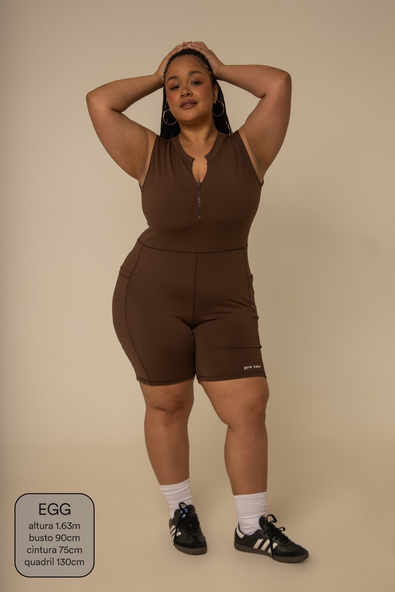 macaquinho zíper gym babe