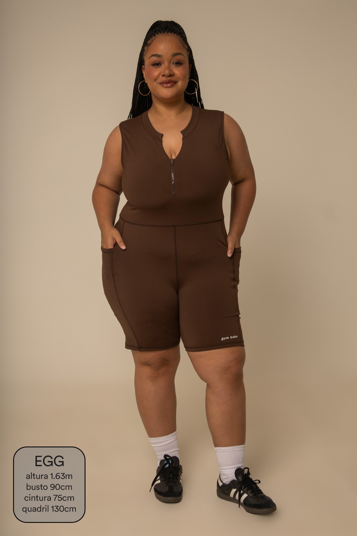 macaquinho zíper gym babe