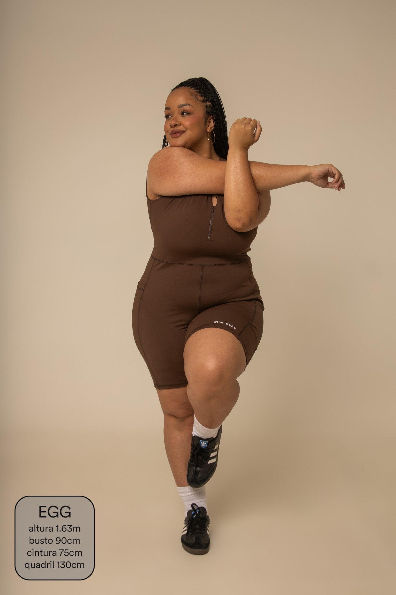 macaquinho zíper gym babe