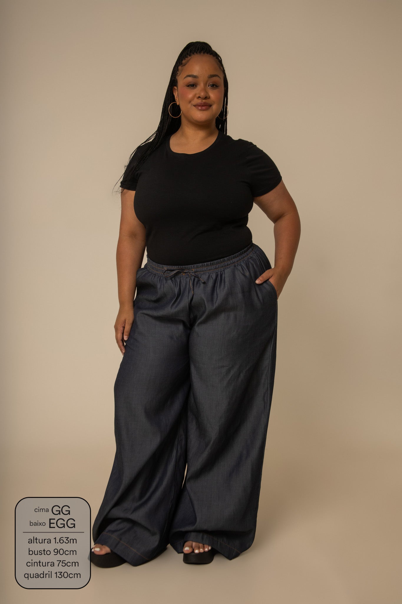 calça jeans levinha wide indigo blue