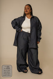 camisa jeans levinha oversized