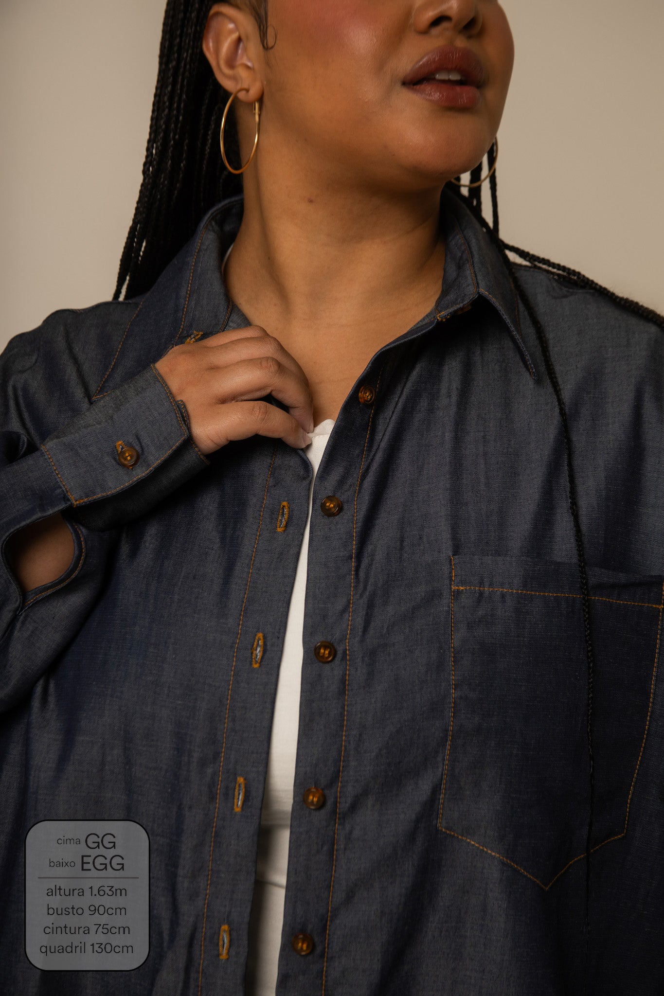 camisa jeans levinha oversized