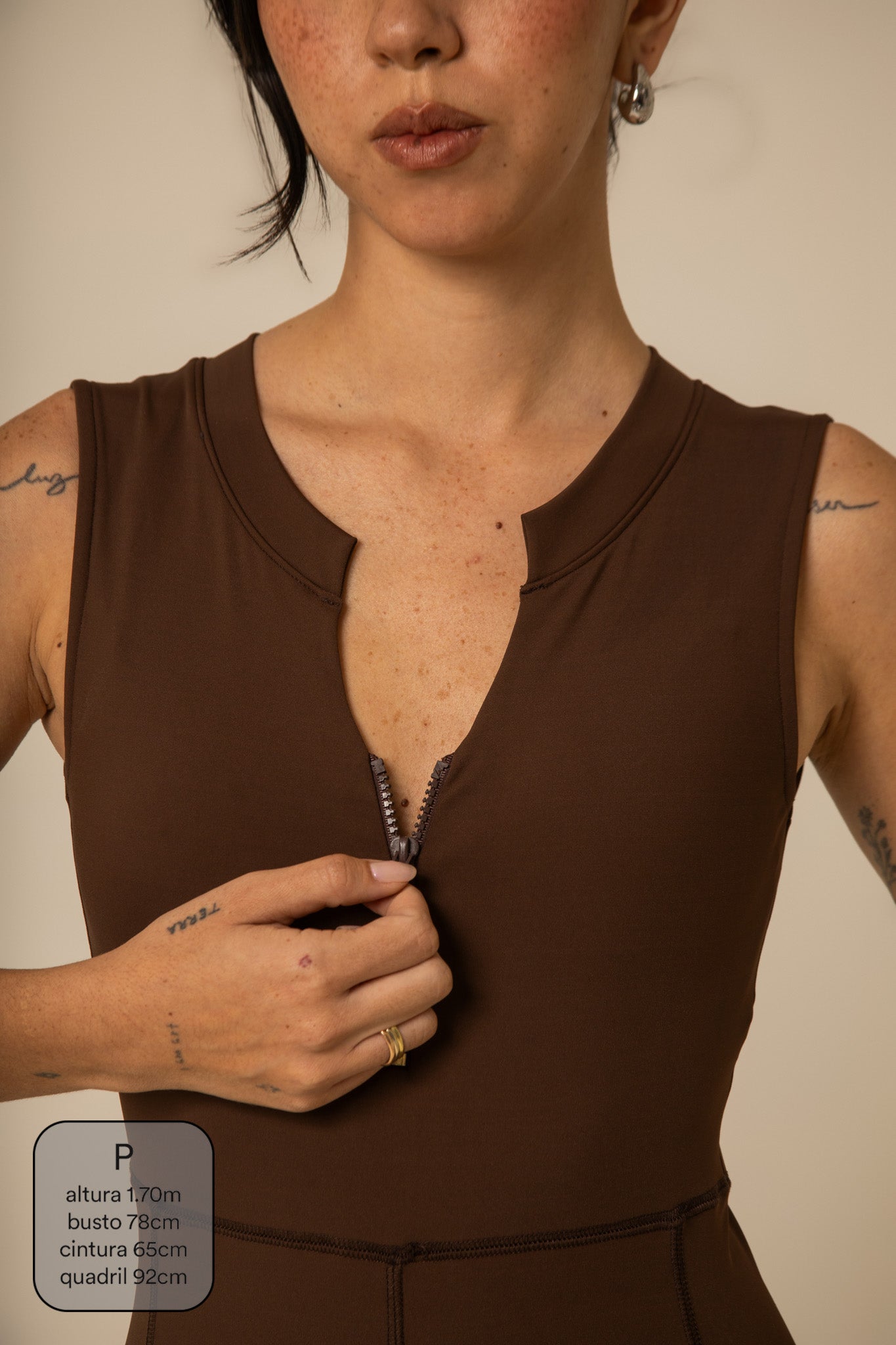 macaquinho zíper gym babe