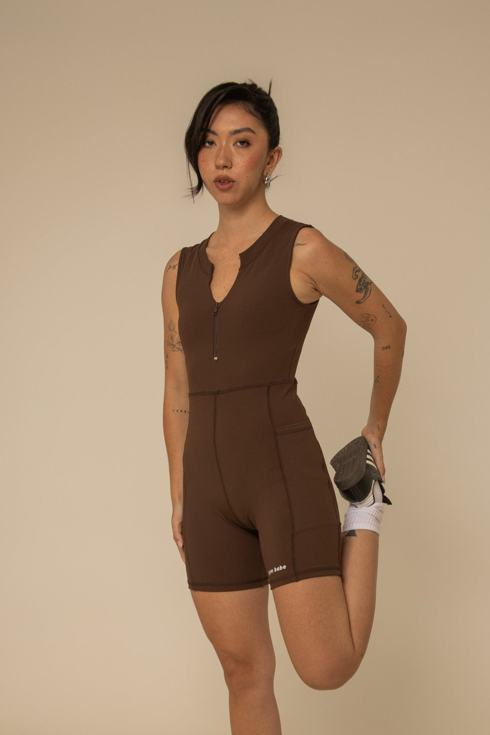 macaquinho zíper gym babe