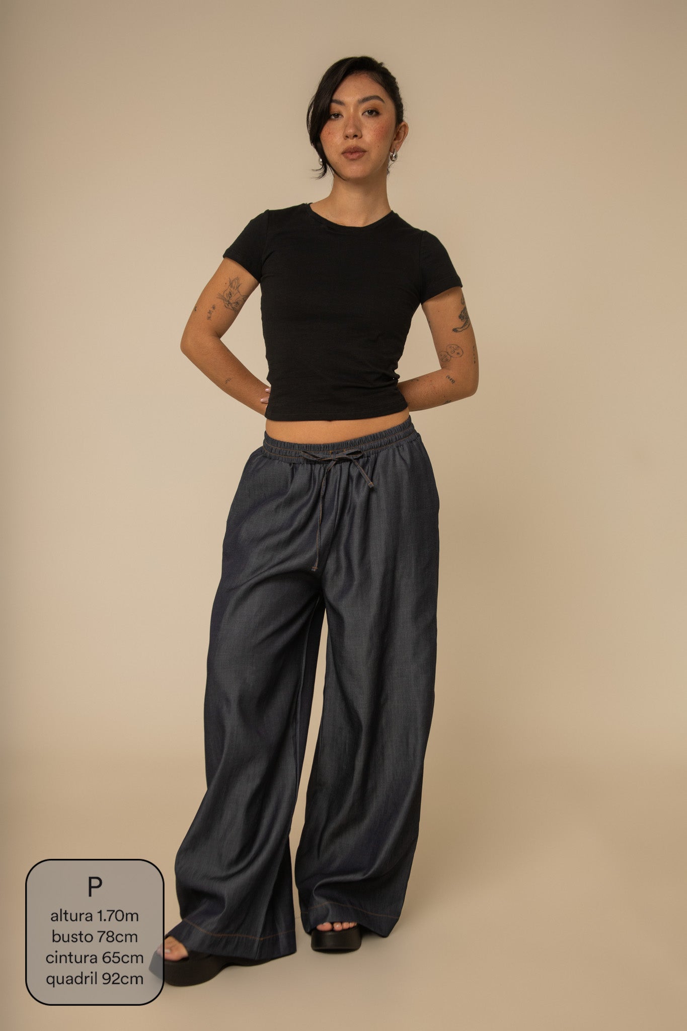 calça jeans levinha wide indigo blue