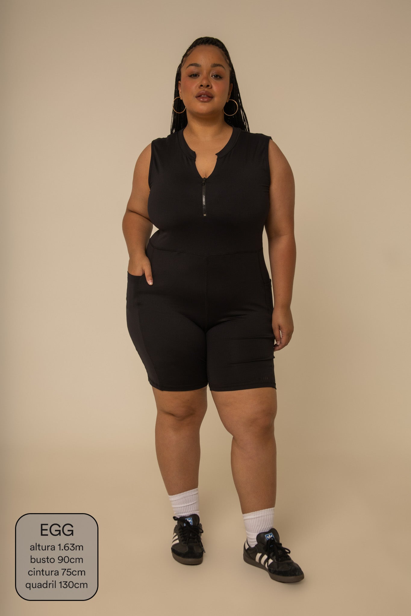 macaquinho zíper gym babe