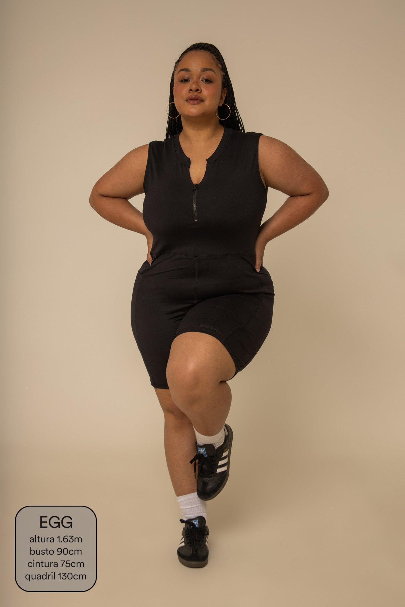 macaquinho zíper gym babe