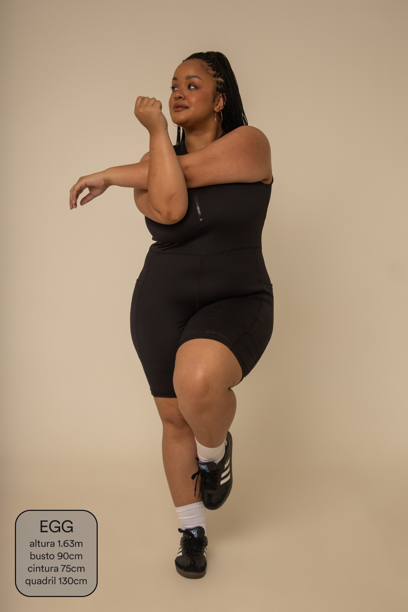 macaquinho zíper gym babe