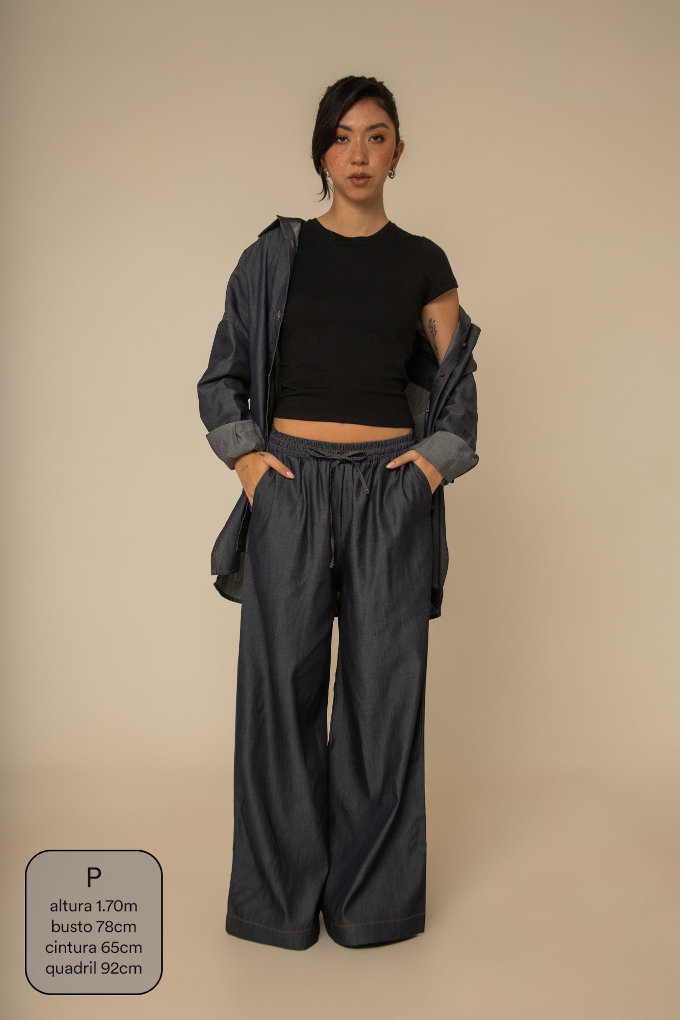 camisa jeans levinha oversized