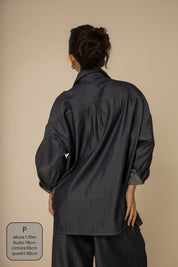 camisa jeans levinha oversized