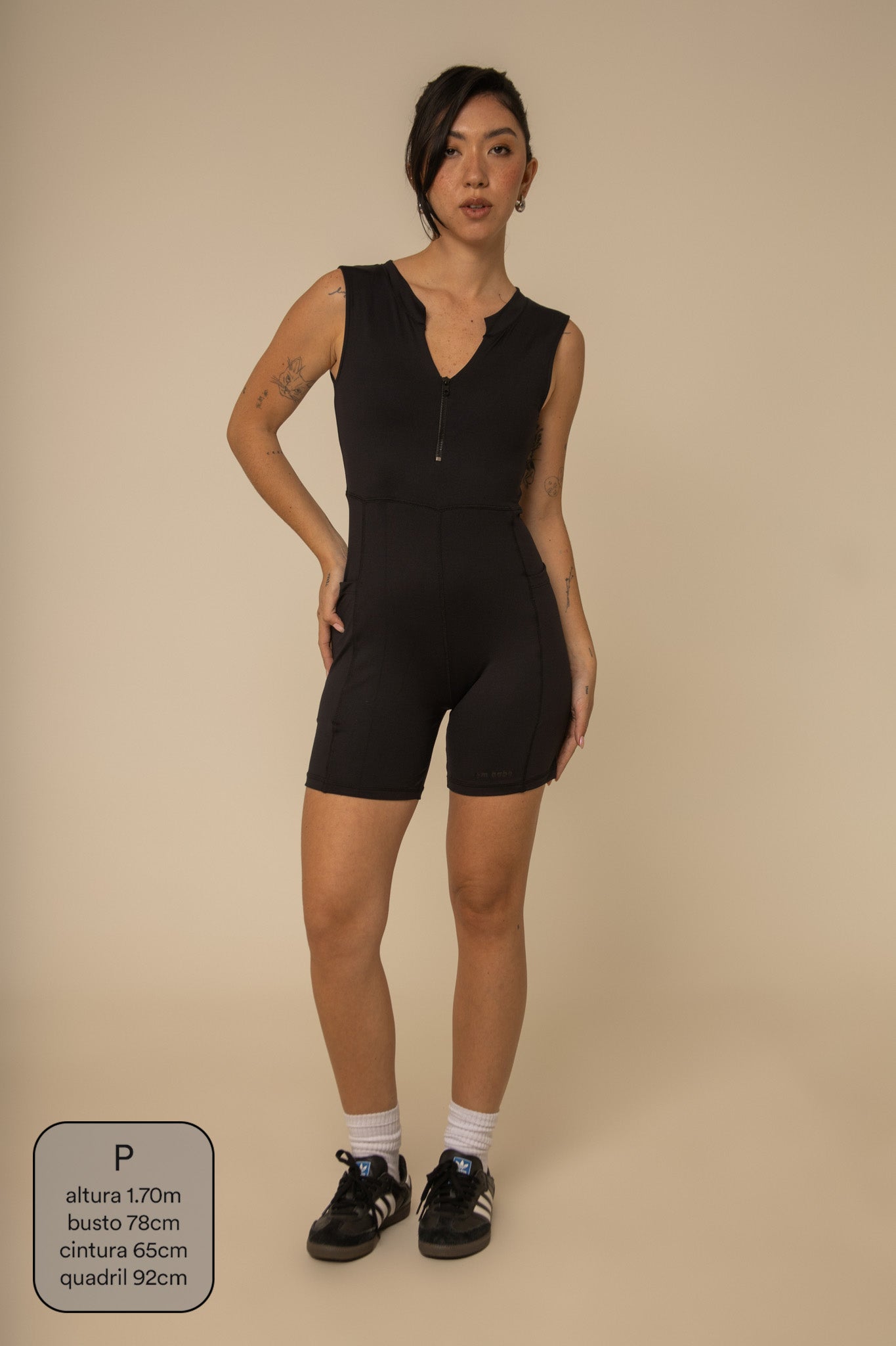 macaquinho zíper gym babe