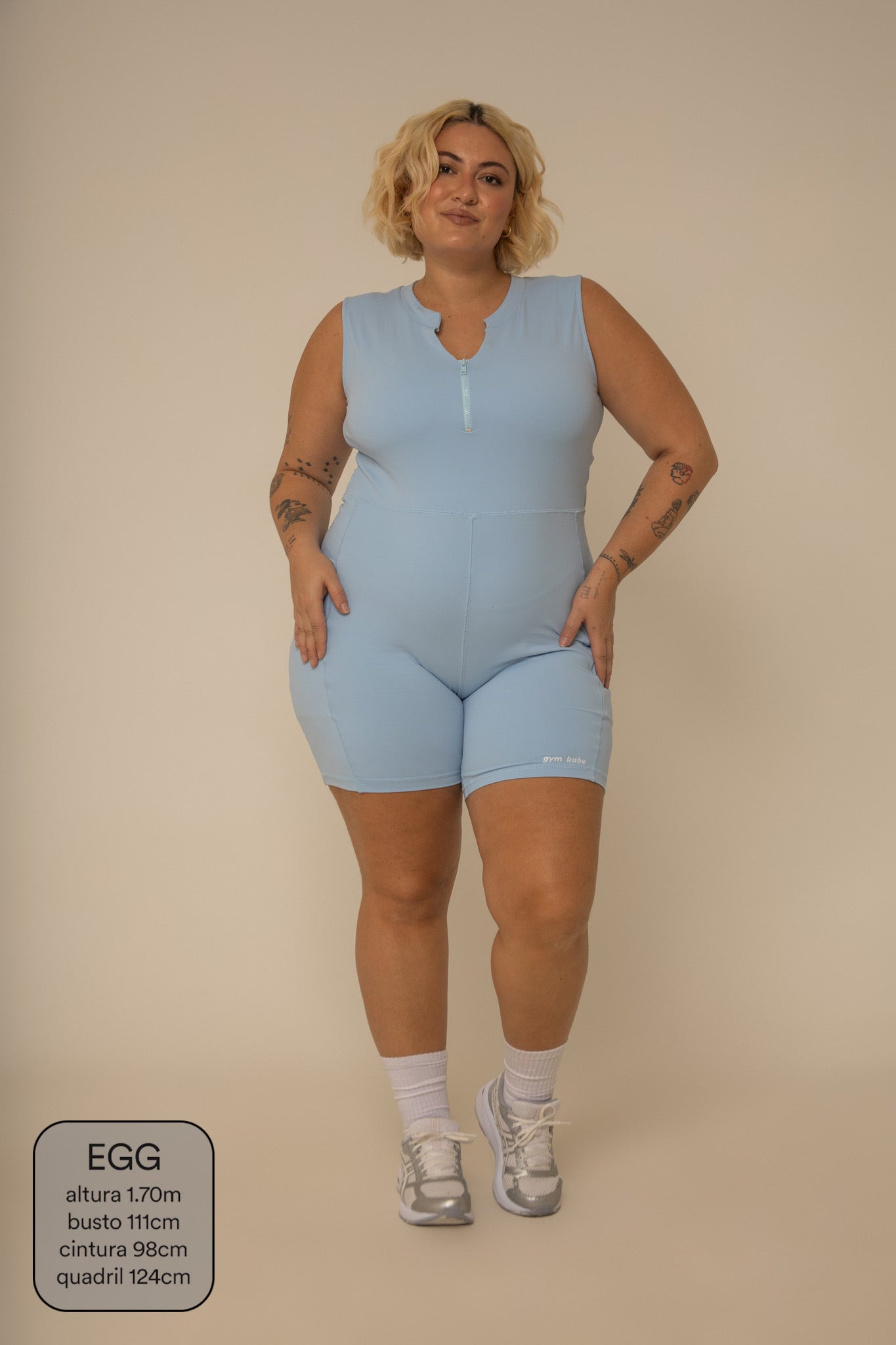 macaquinho zíper gym babe