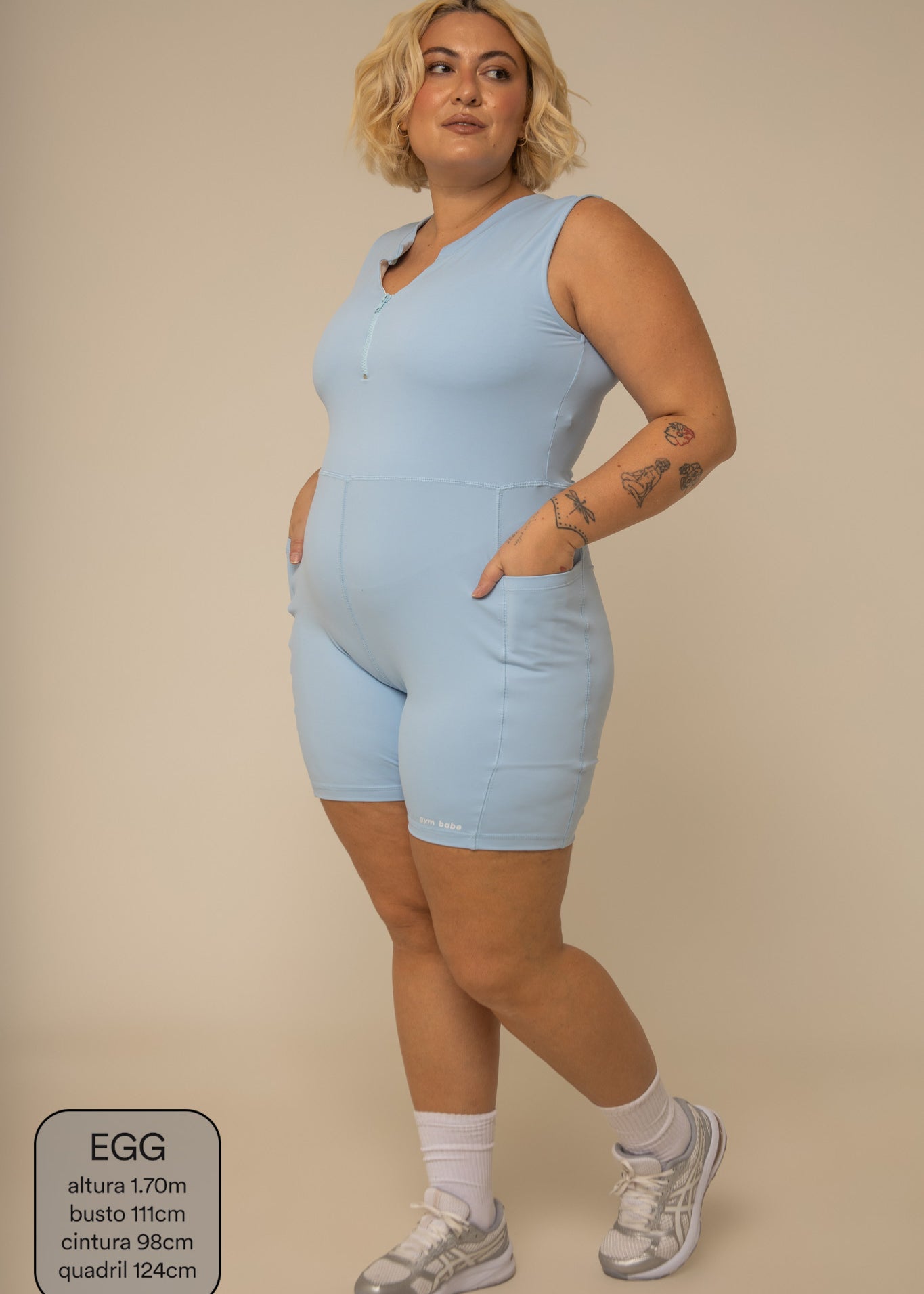 macaquinho zíper gym babe