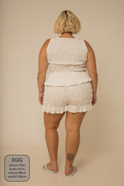 short rancho lastex com bolsos