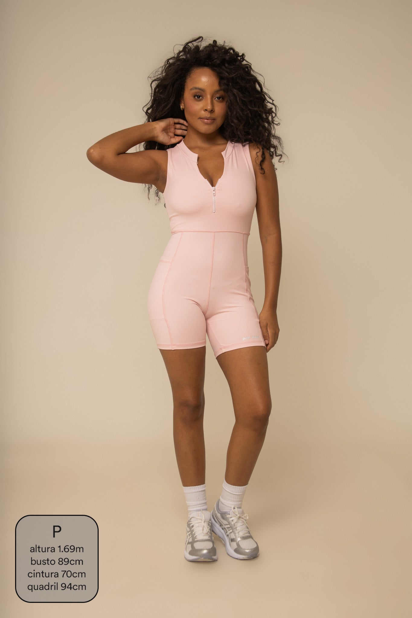 macaquinho zíper gym babe