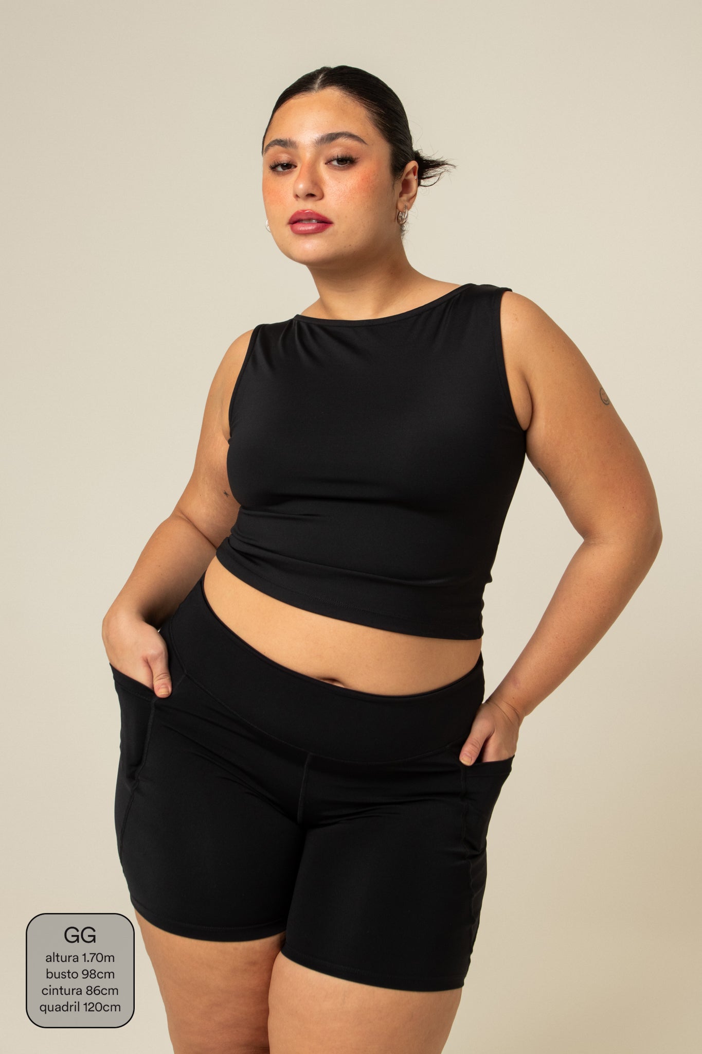 short compress gym babe | short fitness com bolsos