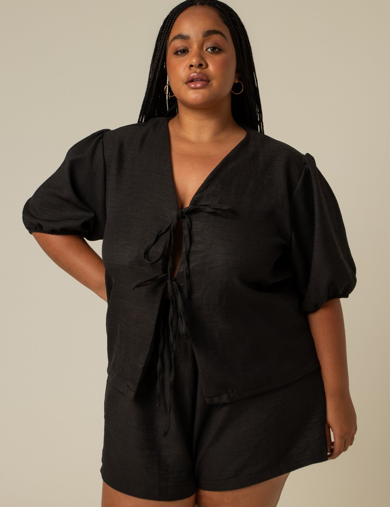 blusa sossego | blusa de lacinho com manga bufante