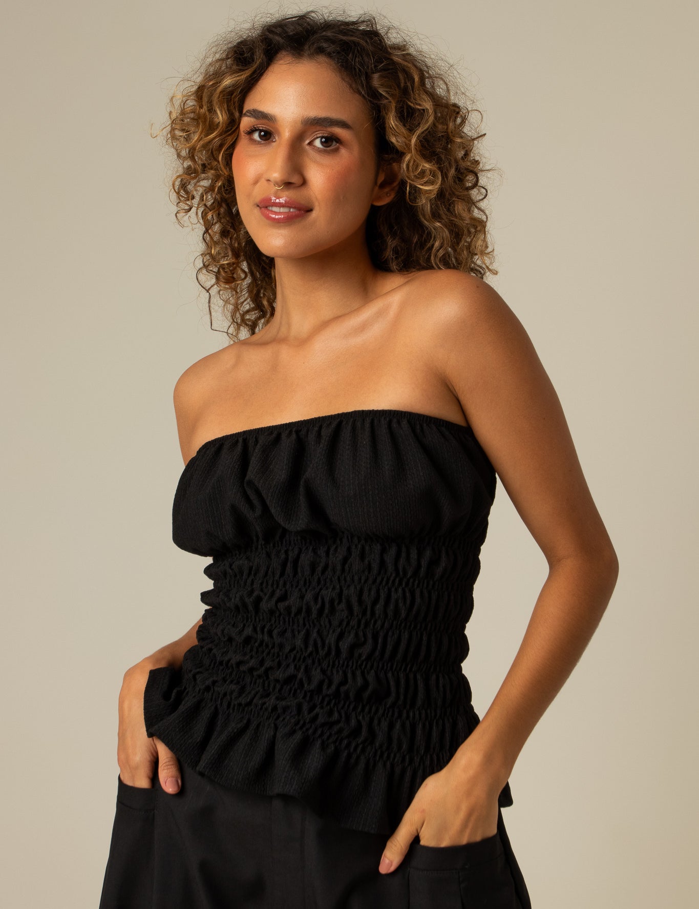blusa rancho | blusa sem alças lastex