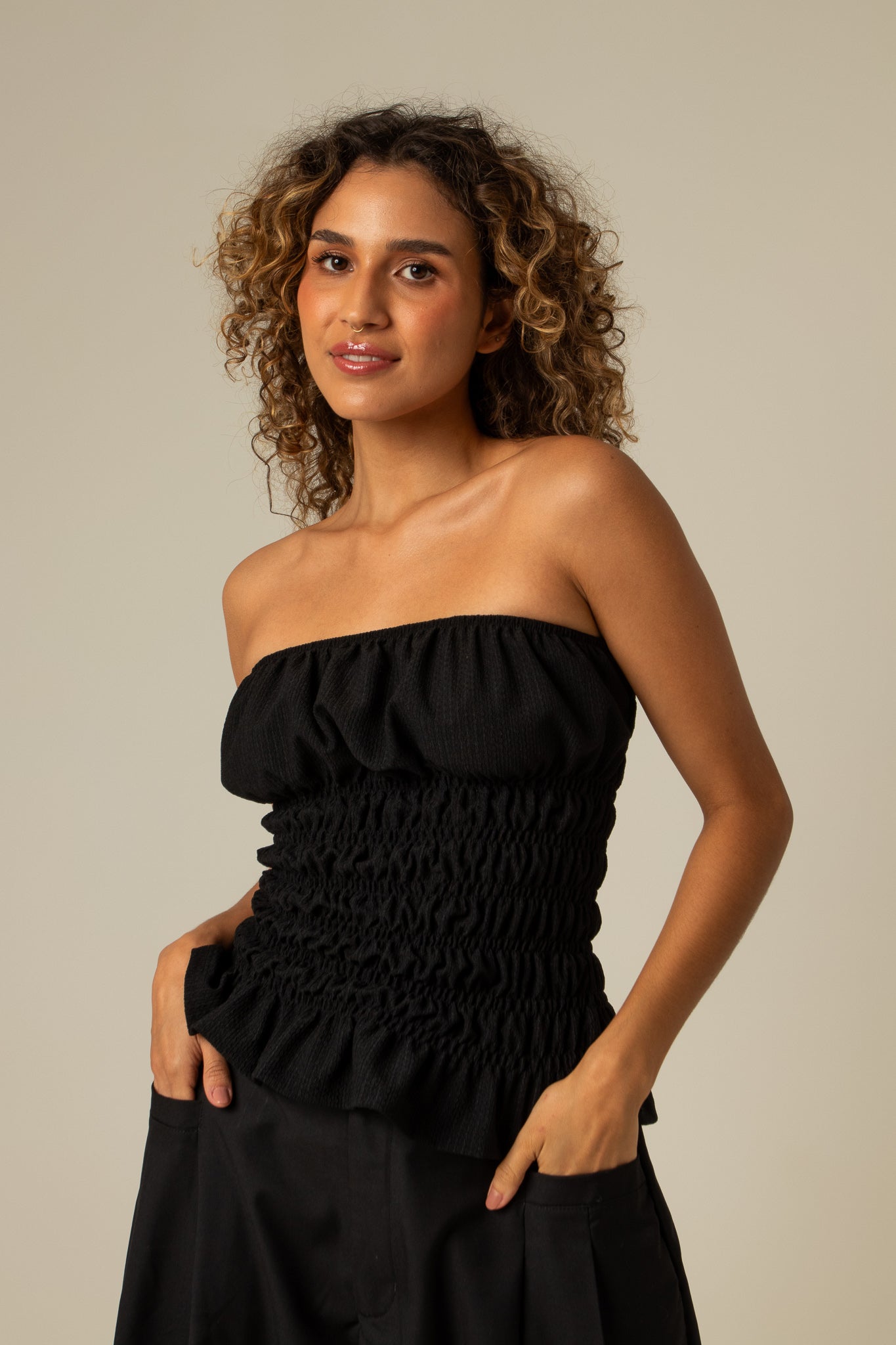 blusa rancho | blusa sem alças lastex
