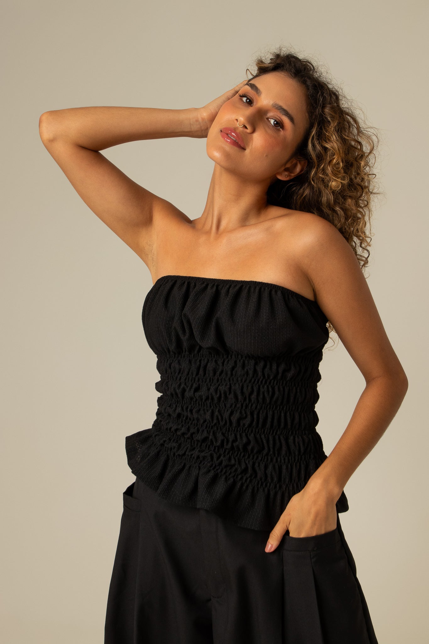 blusa rancho | blusa sem alças lastex
