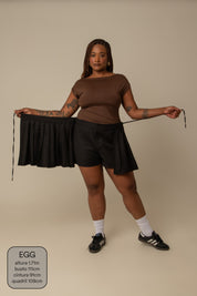 mini saia shorts plissada chefa