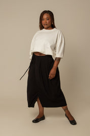 saia midi envelope com bolsos