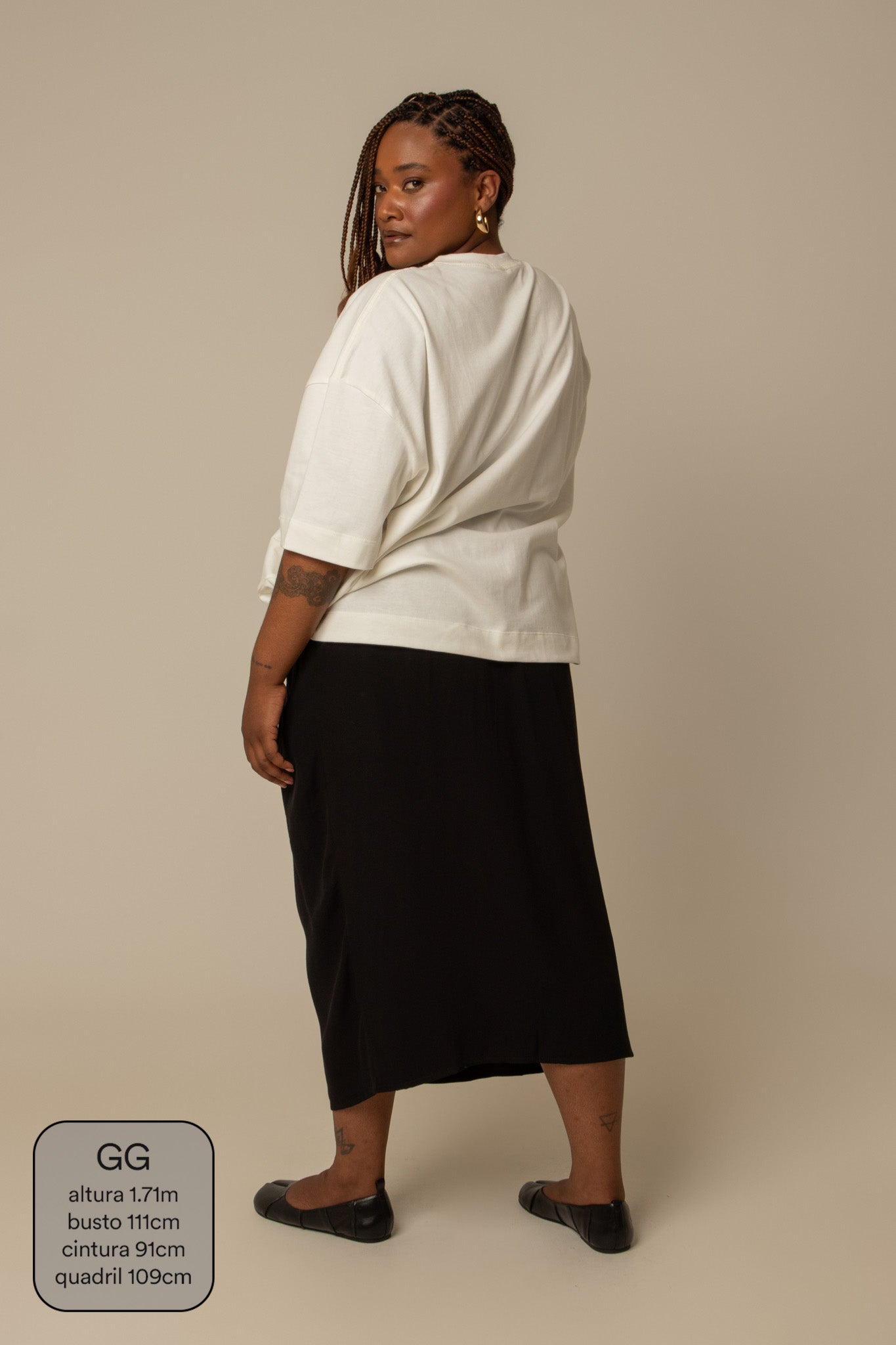 saia midi envelope com bolsos