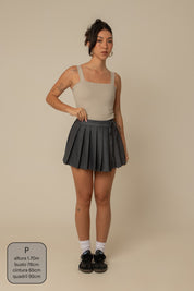 mini saia shorts plissada chefa