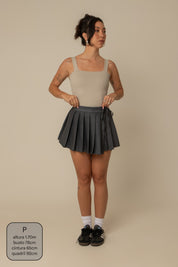 mini saia shorts plissada chefa