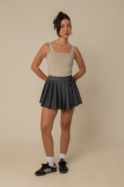 mini saia shorts plissada chefa