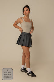 mini saia shorts plissada chefa