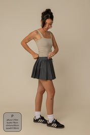 mini saia shorts plissada chefa