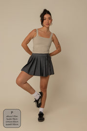 mini saia shorts plissada chefa