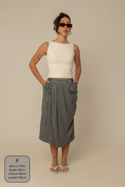saia midi envelope com bolsos