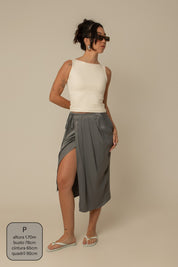 saia midi envelope com bolsos