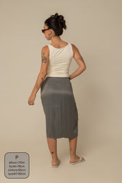 saia midi envelope com bolsos