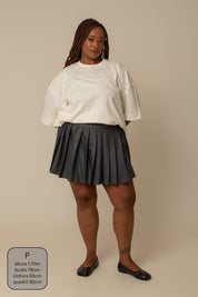 mini saia shorts plissada chefa