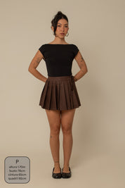 mini saia shorts plissada chefa
