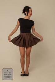 mini saia shorts plissada chefa