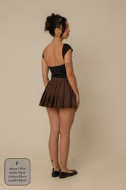 mini saia shorts plissada chefa