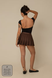 mini saia shorts plissada chefa