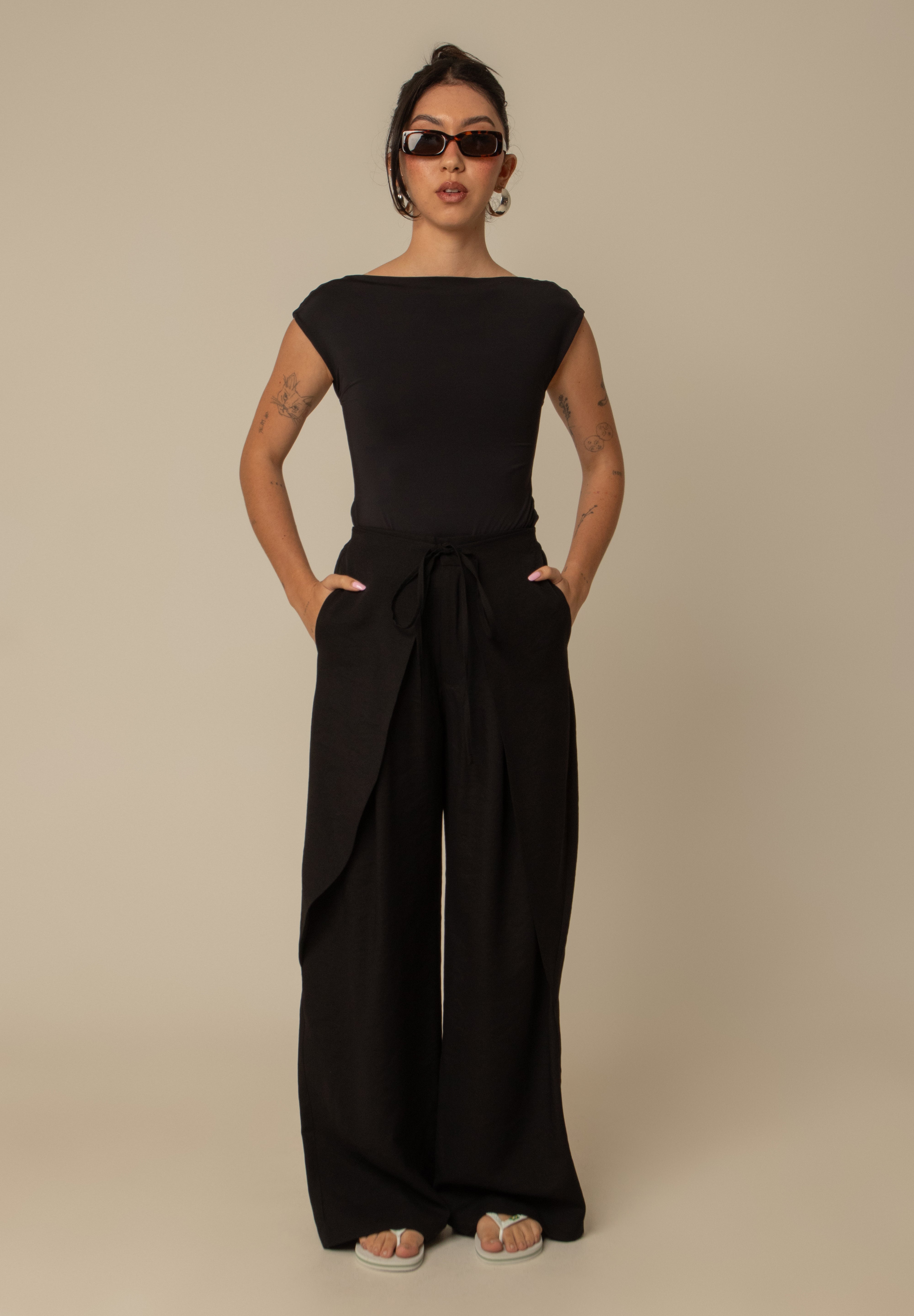 calça guapa | calça alfaiataria amarração