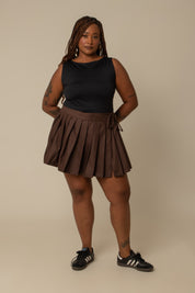 mini saia shorts plissada chefa