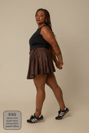 mini saia shorts plissada chefa