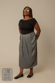 saia midi envelope com bolsos