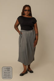 saia midi envelope com bolsos