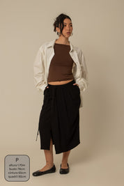 saia midi envelope com bolsos